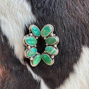 Emerald Valley Turquoise cuff earrings